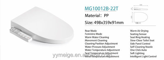 Meige Sanitair Energiebesparend Auto Spoel Elektrisch Plastic PP Soft Close Smart Toilet Seat met veiligheidsgarantie